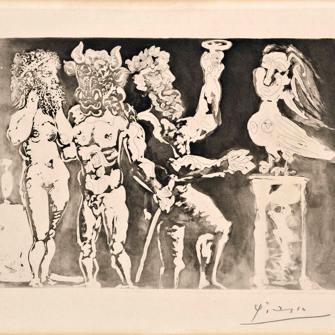 Pablo Picasso — Персонажи "Маскарадных костюмов" и "Женщины без границ", фото 24 из коллекции "Ла Сюит Воллар" (Блох 227; Бэр 441 до н.э.)