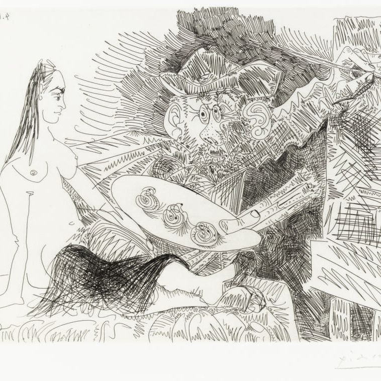 Pablo Picasso — Художница, работающая по образцу в мире, из серии 347 (р. 1826; Р. 1843)