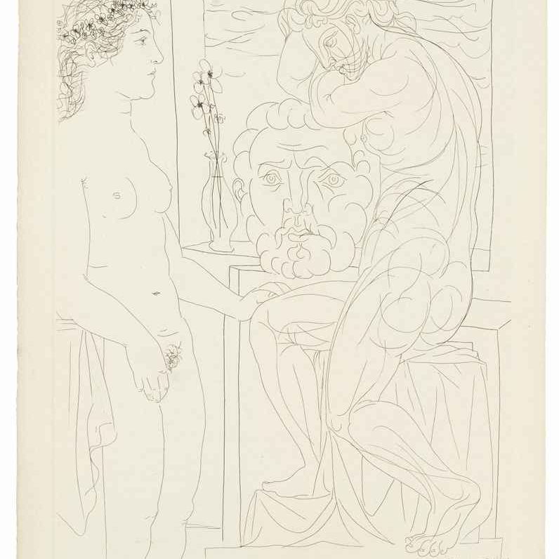 Pablo Picasso — Модель тела и скульптуры, от: La Suite Vollard (B. 185; Ba. 344)