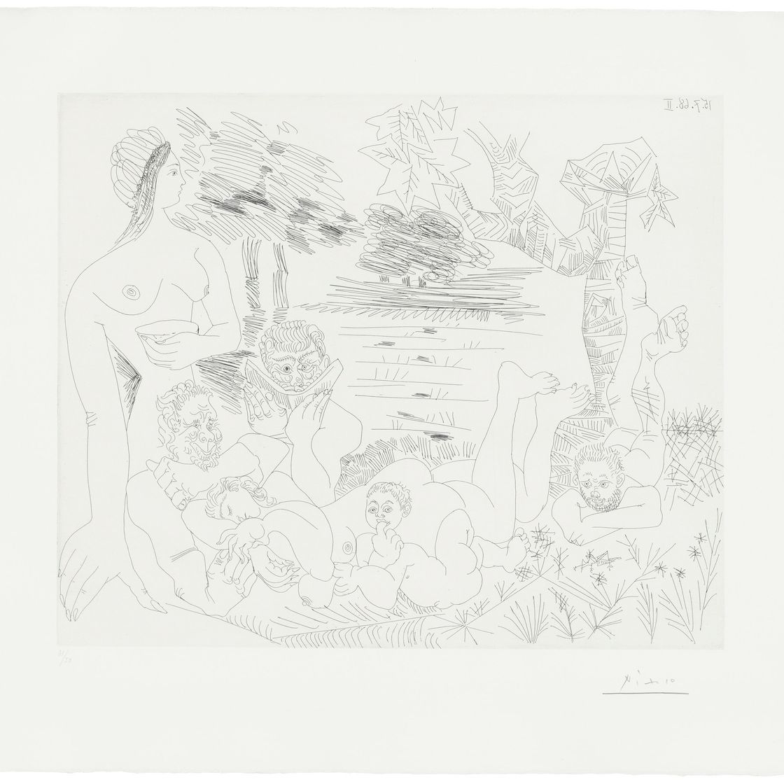 Pablo Picasso — Пуссинесская пасторальная сценка о времени сковороды и Сиринкса, фото 205 из: La Serie 347