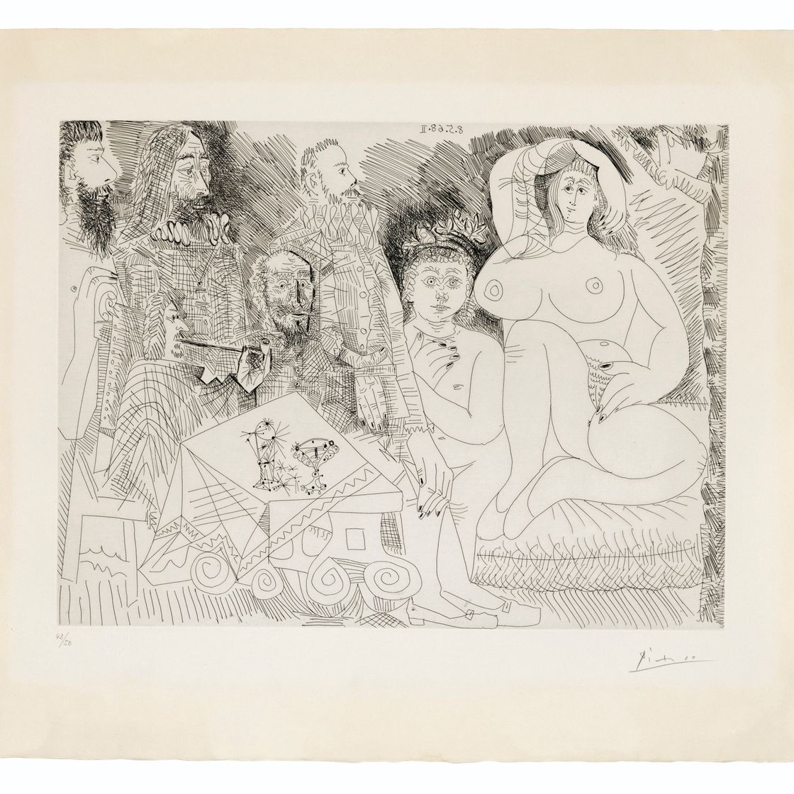 Pablo Picasso — Автор Селестины: Коллекция в саду, рядом с молодым Бахусом Гра, из: Séries 347, изображение 2