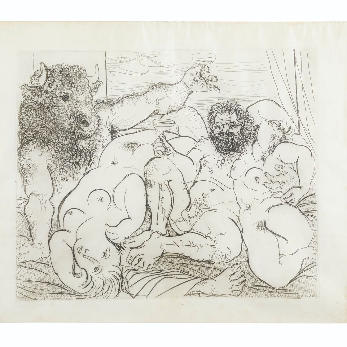 Pablo Picasso — Сцена "Вакханалия с минотавром" из "Сюиты Воллара"
