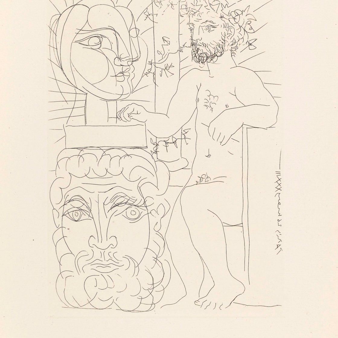 Pablo Picasso — Скульптор и скульпторши вдвоем, от: La Suite Vollard (B. 157; Ba. 310)