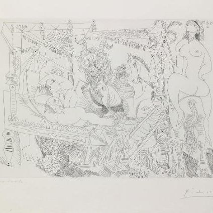 Pablo Picasso — "Фантазия в жанре рассказа о Фюсли", из серии 347 (1536 г. до н.э.; 1552 г. до н.э. II Вв2)