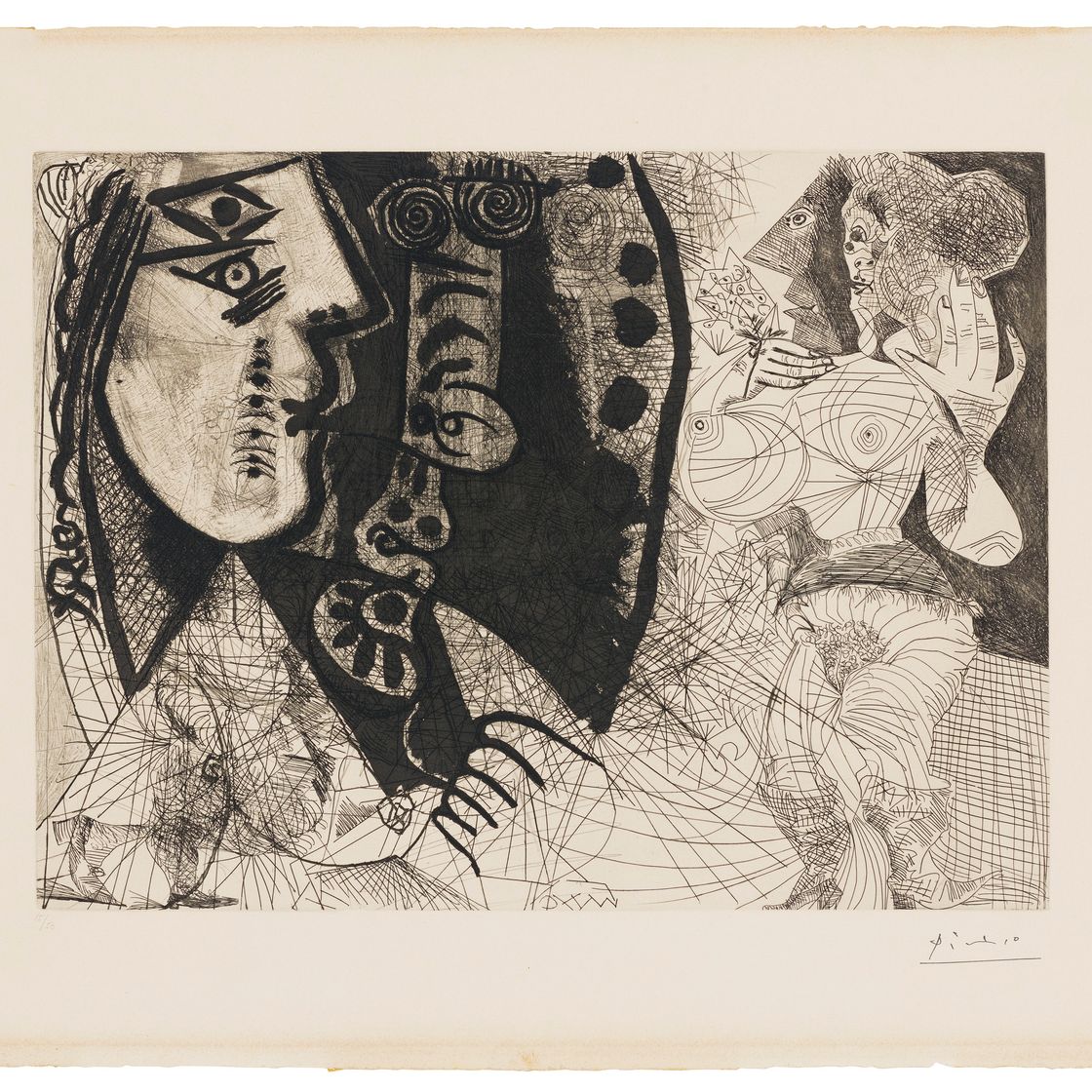 Pablo Picasso — Пара: женщина и мужчина-парень, настоящий женский аромат, из серии 156