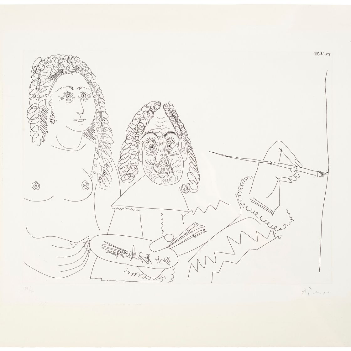 Pablo Picasso — Картина в стиле Рембрандта "Сын модели" из Сери, 347