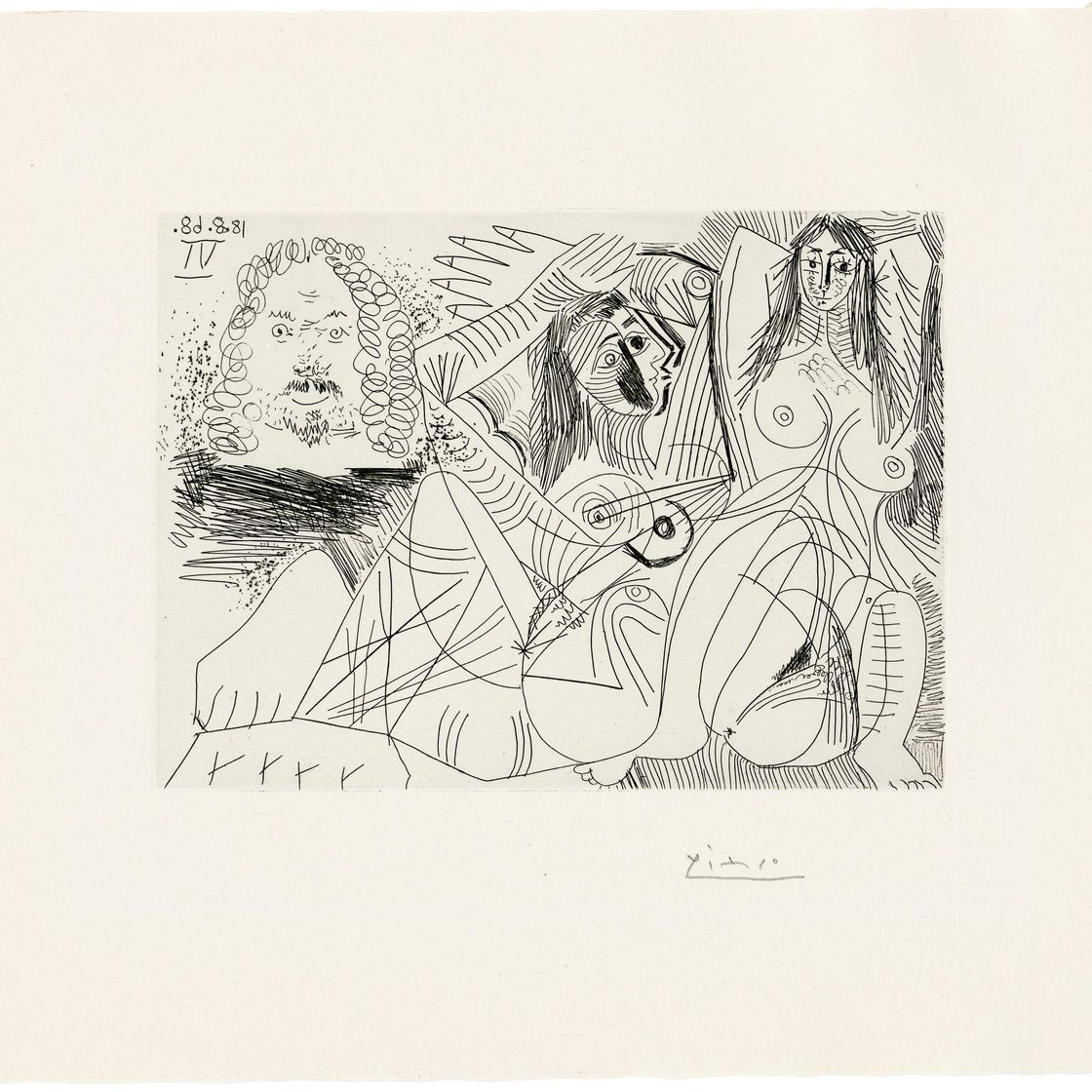 Pablo Picasso — Человек рембранский и две новые женщины , от: La Serie 347