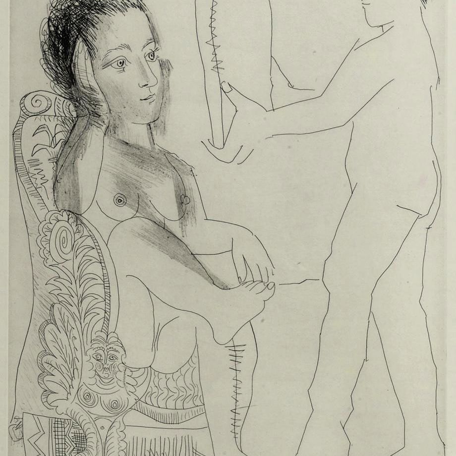 Pablo Picasso — Молодой человек, представляющий мир, или портрет, или молодую женщину, из: La Séries 347 (1499 г.р.; 1516 г.р.А.)