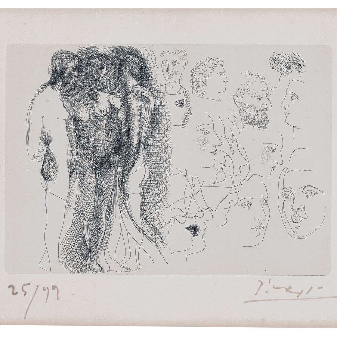 Pablo Picasso — Трое в самом начале, автор эскизов к изображениям, от шеф-повара ресторана Inconnu