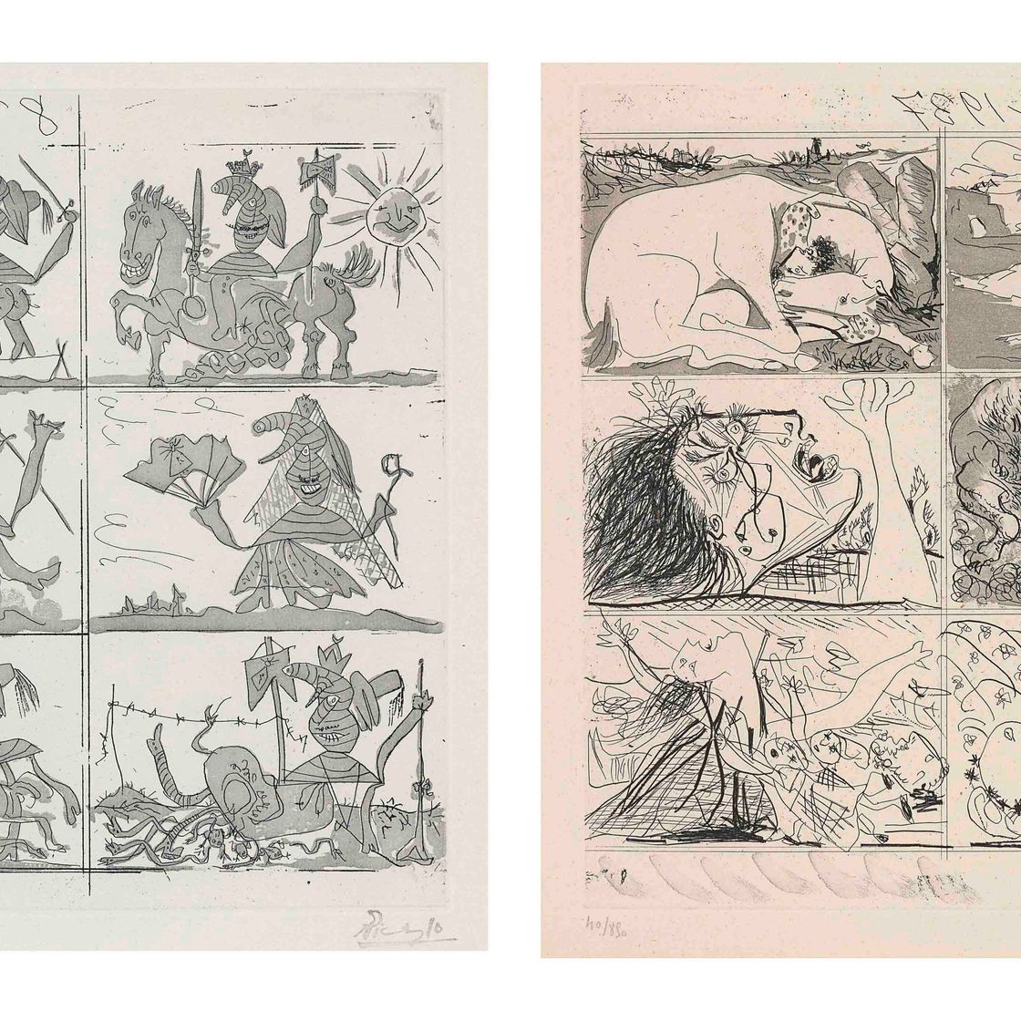 Pablo Picasso — Суэньо и Ментира де Франко (Б. 297-98; Б. 615-16; см. книги Крамера 28)