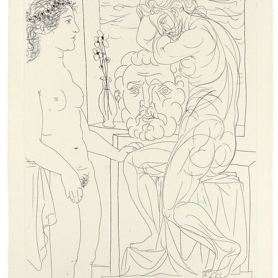 Pablo Picasso — Модель тела и скульптуры, от: La Suite Vollard (B. 185; Ba. 344Bd)
