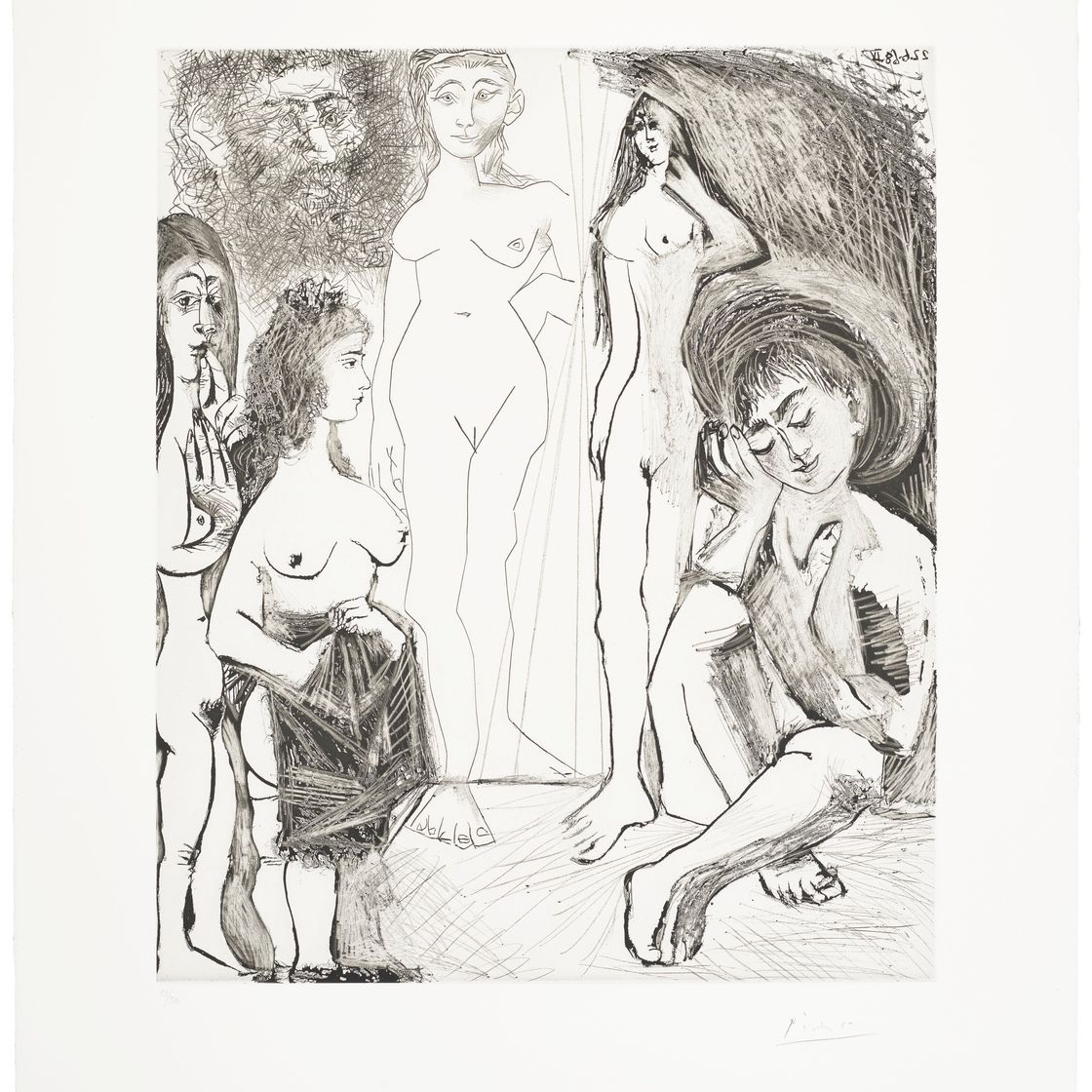 Pablo Picasso — Прогулка по полям: встреча импрессионистов на траве, из "Ла Сери 347", изображение 12