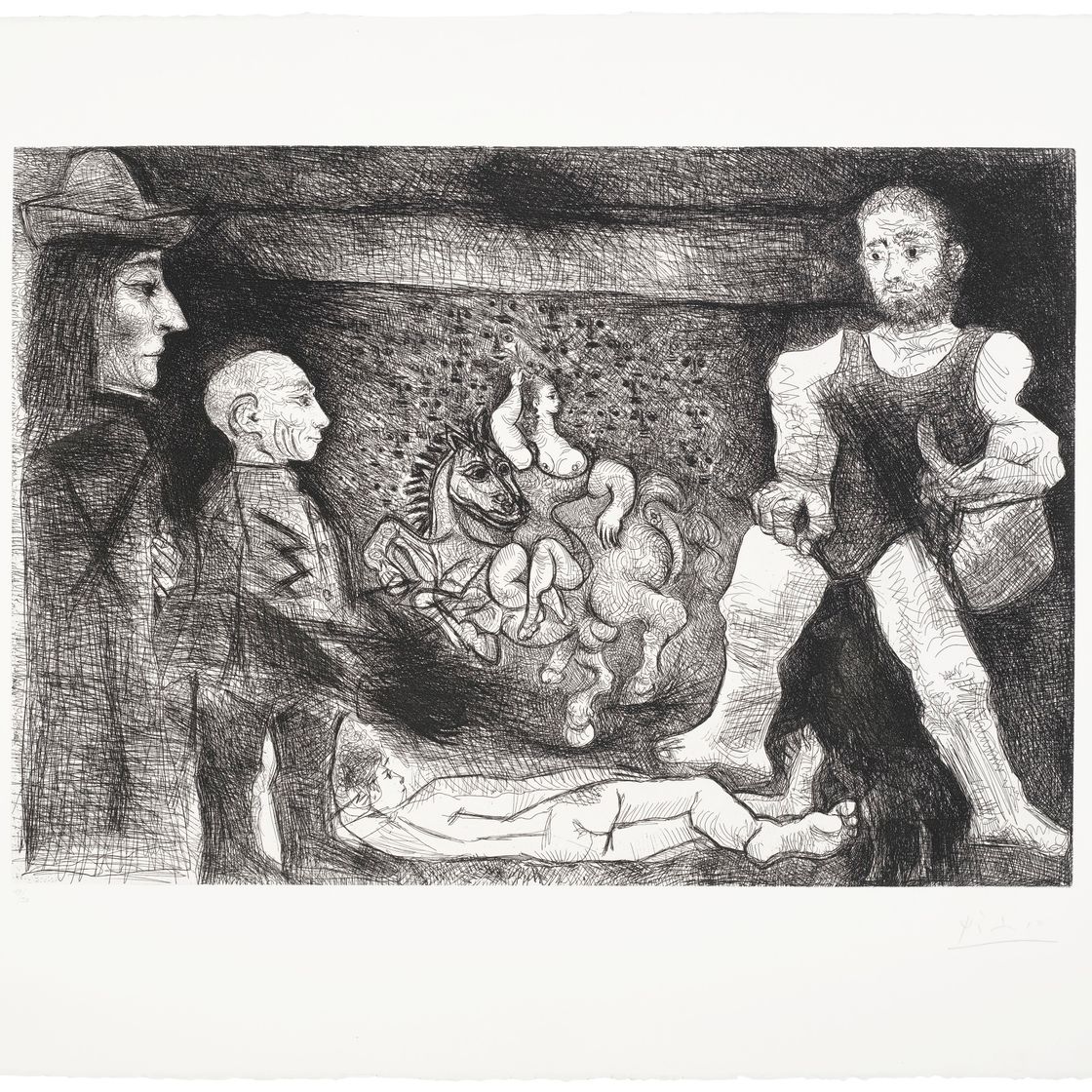 Pablo Picasso — Прогулка по полям: встреча импрессионистов на траве, из "Ла Сери 347", изображение 3
