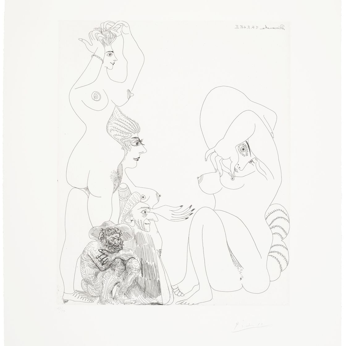 Pablo Picasso — Прогулка по полям: встреча импрессионистов на траве, из "Ла Сери 347", изображение 4