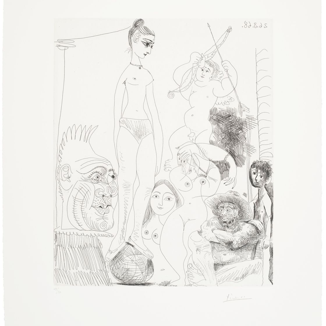 Pablo Picasso — Прогулка по полям: встреча импрессионистов на траве, из "Ла Сери 347", изображение 5