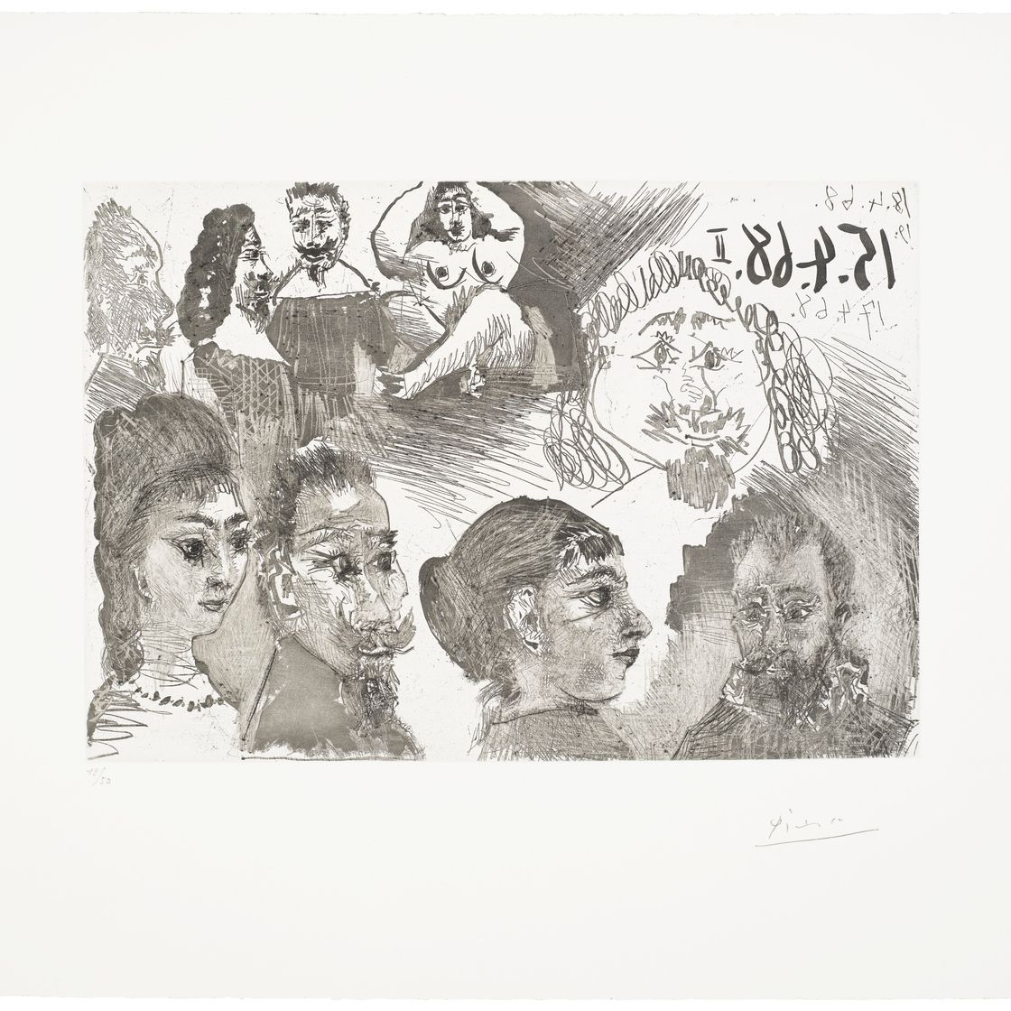 Pablo Picasso — Прогулка по полям: встреча импрессионистов на траве, из "Ла Сери 347", изображение 6