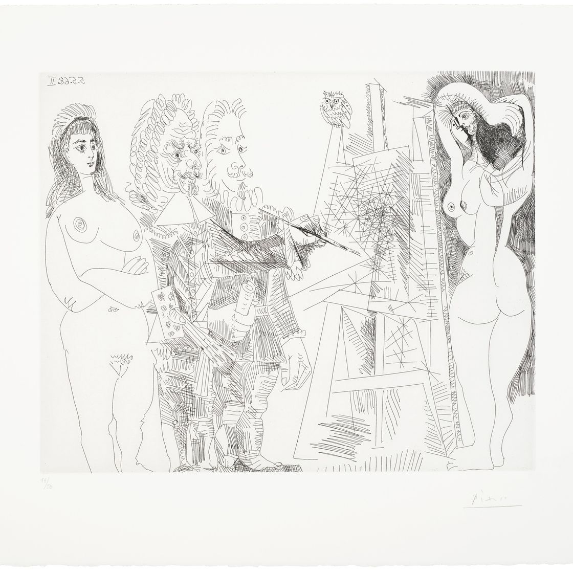 Pablo Picasso — Прогулка по полям: встреча импрессионистов на траве, из "Ла Сери 347", изображение 7