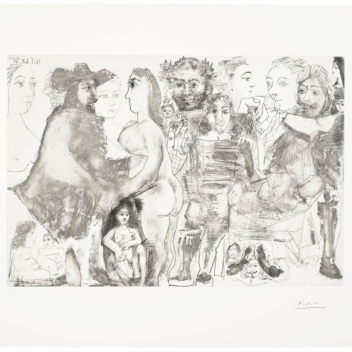 Pablo Picasso — Прогулка по полям: встреча импрессионистов на траве, из "Ла Сери 347", изображение 8