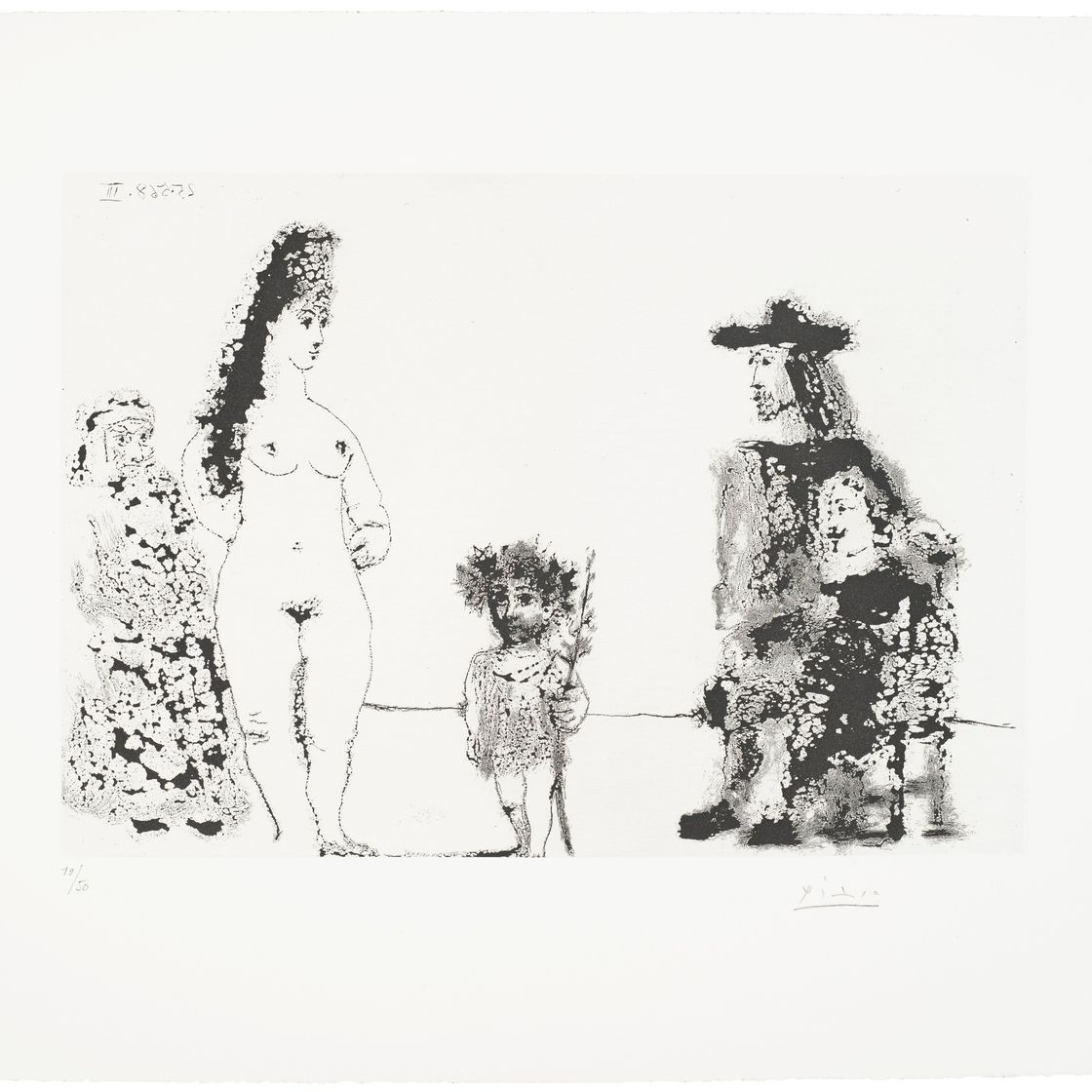 Pablo Picasso — Прогулка по полям: встреча импрессионистов на траве, из "Ла Сери 347", изображение 9