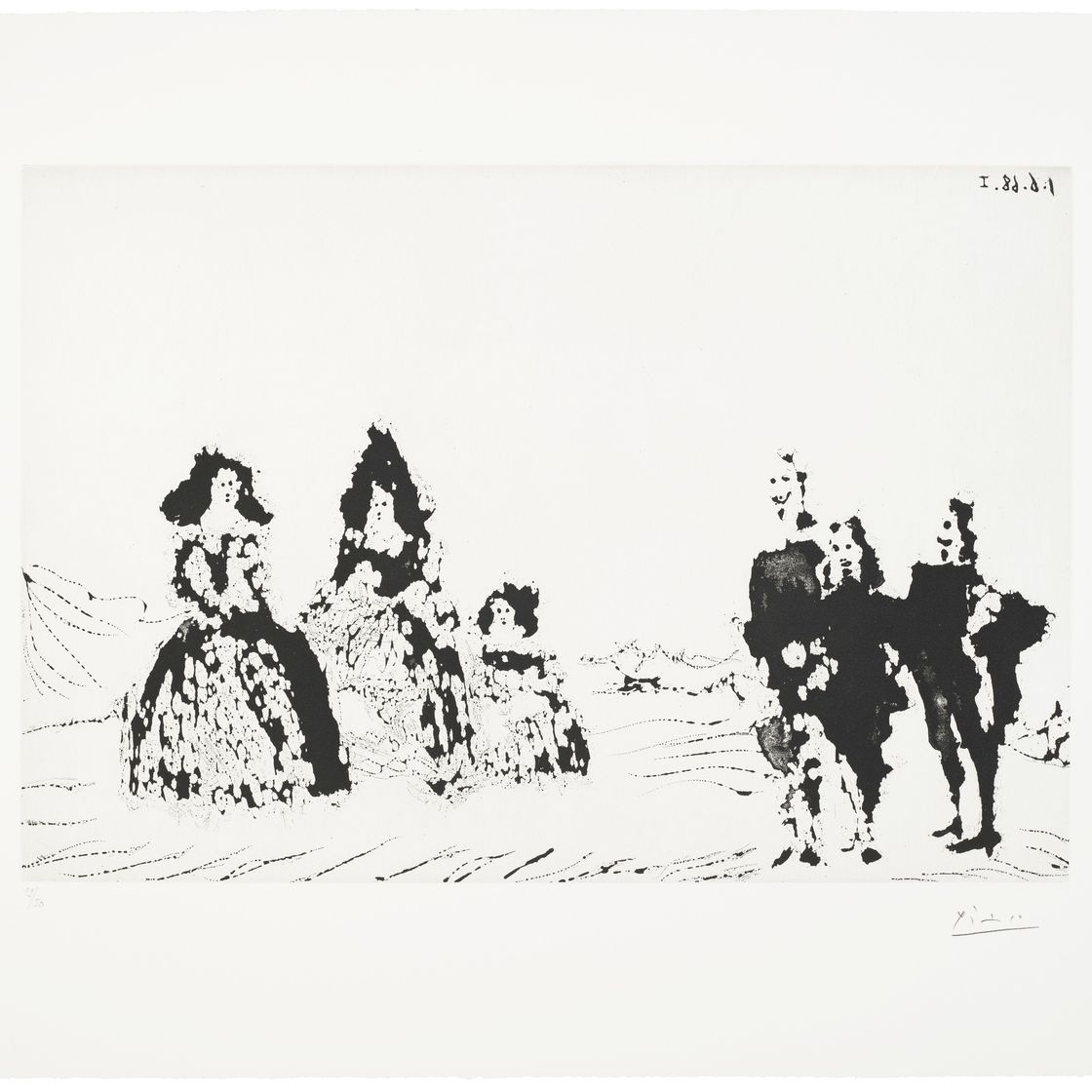 Pablo Picasso — Прогулка по полям: встреча импрессионистов на траве, из "Ла Сери 347", изображение 10