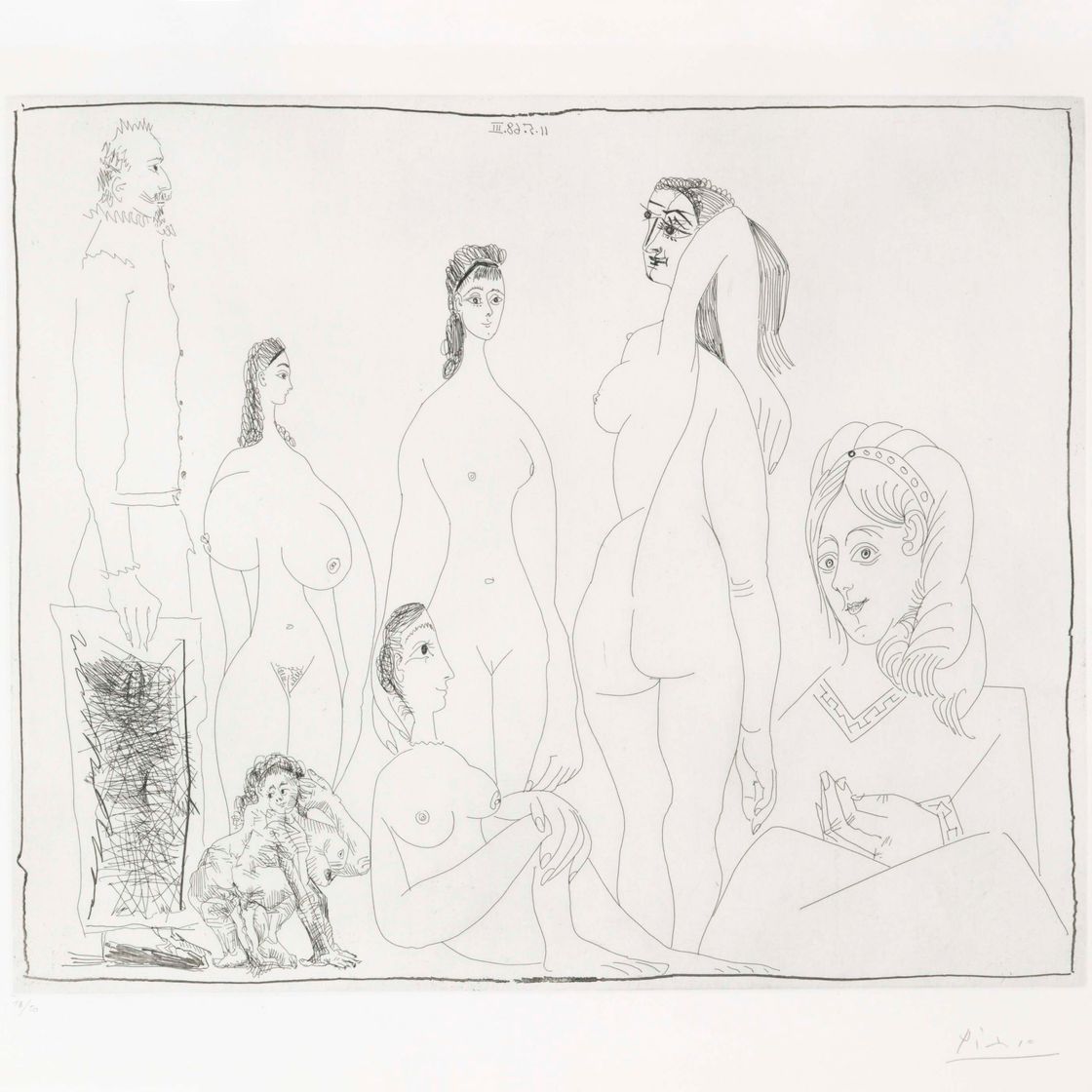 Pablo Picasso — Очень длинная линия для женщин, не будь маленькой писающей, от La Série 347