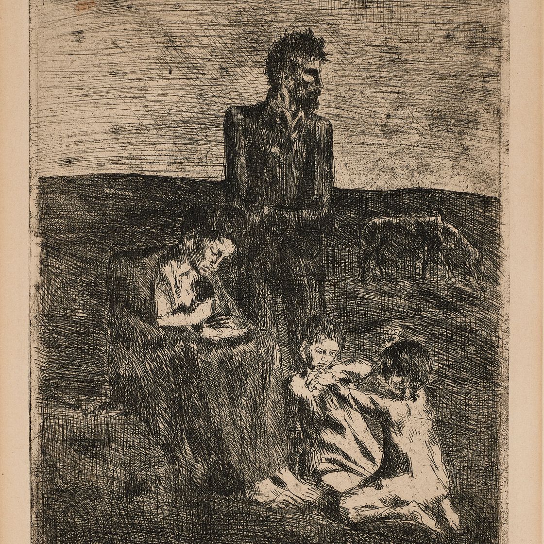 Pablo Picasso — Нищие из "Свиты Сальтимбанков"
