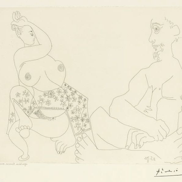 Pablo Picasso — Цирк: экюер, женщины и зрители, из серии 347 (Р. 1923; Ba. 1539)