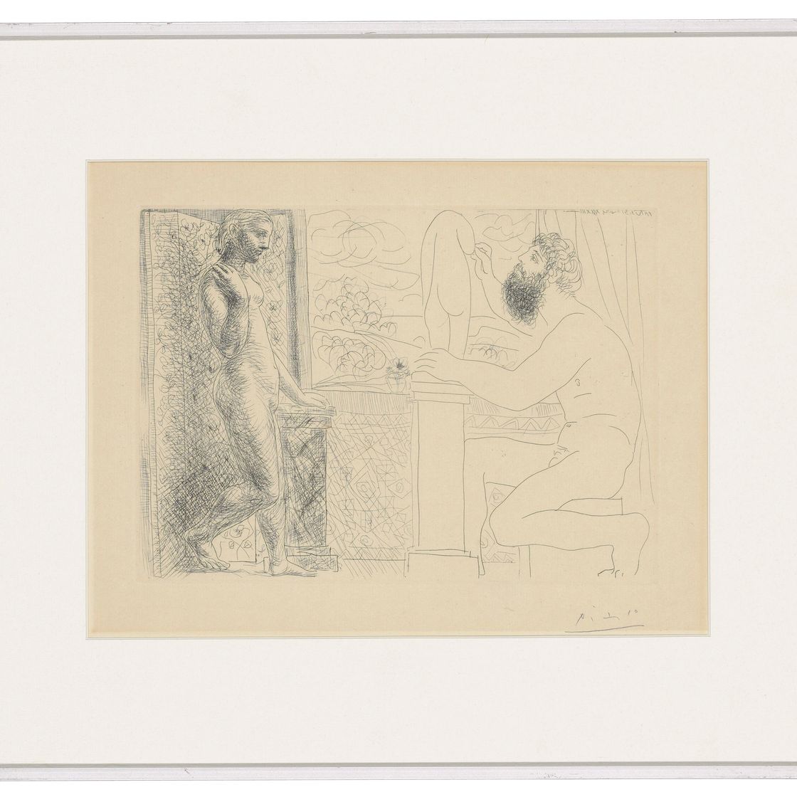 Pablo Picasso — Скульптор и сын, создающий модель у окна, от: La Suite Vollard, изображение 2