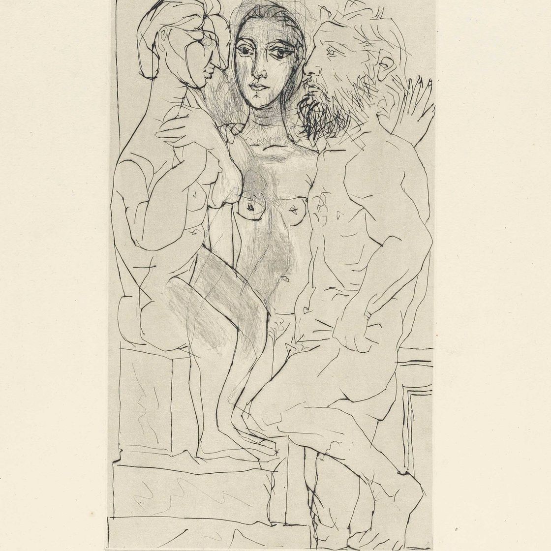 Pablo Picasso — Скульптор, ассистент по моделированию и скульптуре, из: La Suite Vollard (B. 146; Ba. 297)