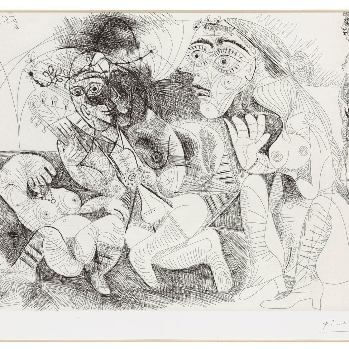 Pablo Picasso — Женщина, играющая на гитаре для Other Nudes, из серии 156