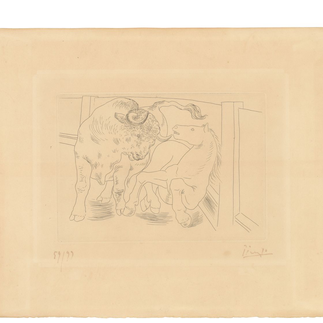 Pablo Picasso — Торо и рыцарь на арене, от шеф-повара ресторана Inconnu