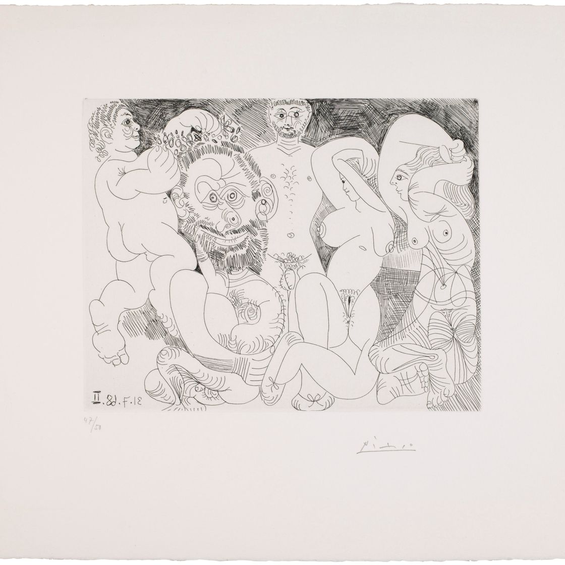 Pablo Picasso — Чемпион мира по сценам, посвященным красавицам с цветами и женщинами, из серии 347