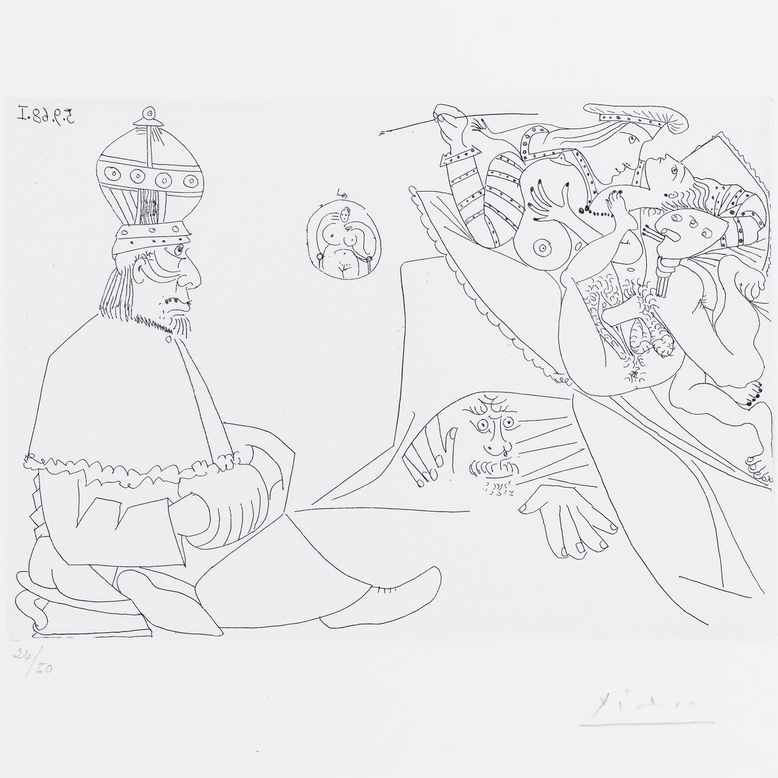 Pablo Picasso — Рафаэль и Форнарина. XIX: Папье-маше, за Тиару и маншона; Мишель-Анж - это тайна за семью печатями., изображение 1