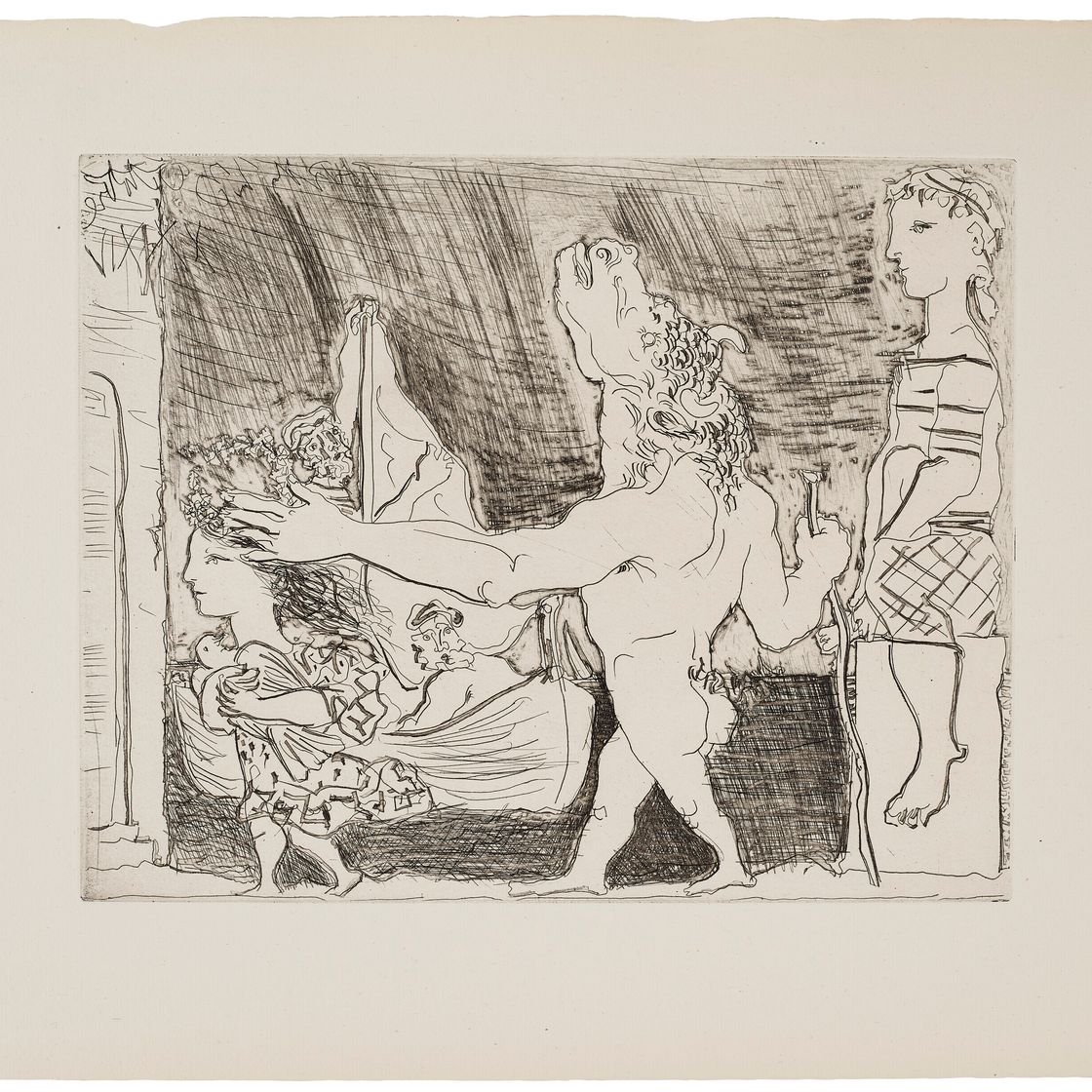 Pablo Picasso — Минотавр - путеводитель по филе, II, из "Сюиты Воллар"