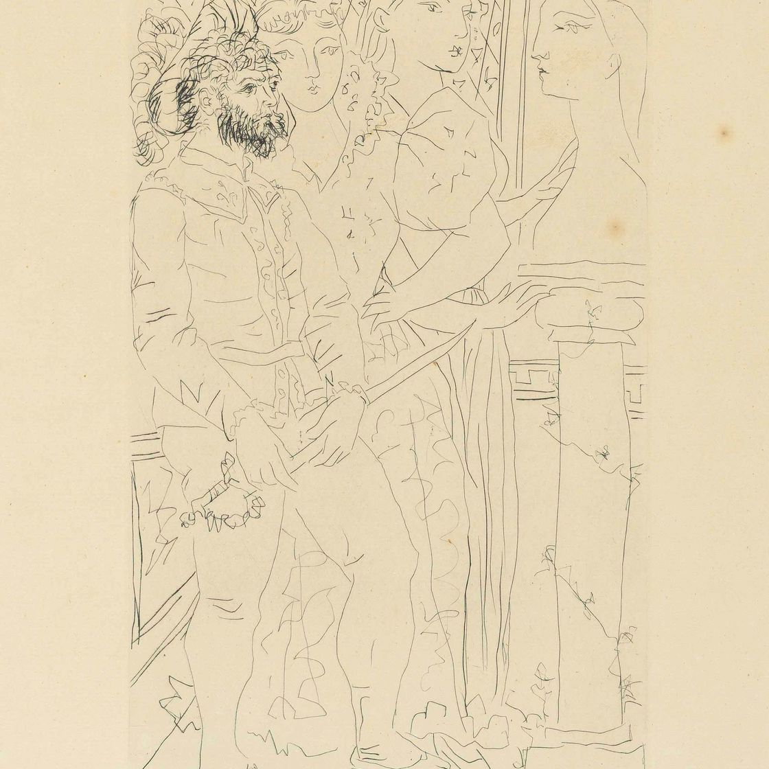 Pablo Picasso — Трое актеров, от: La Suite Vollard