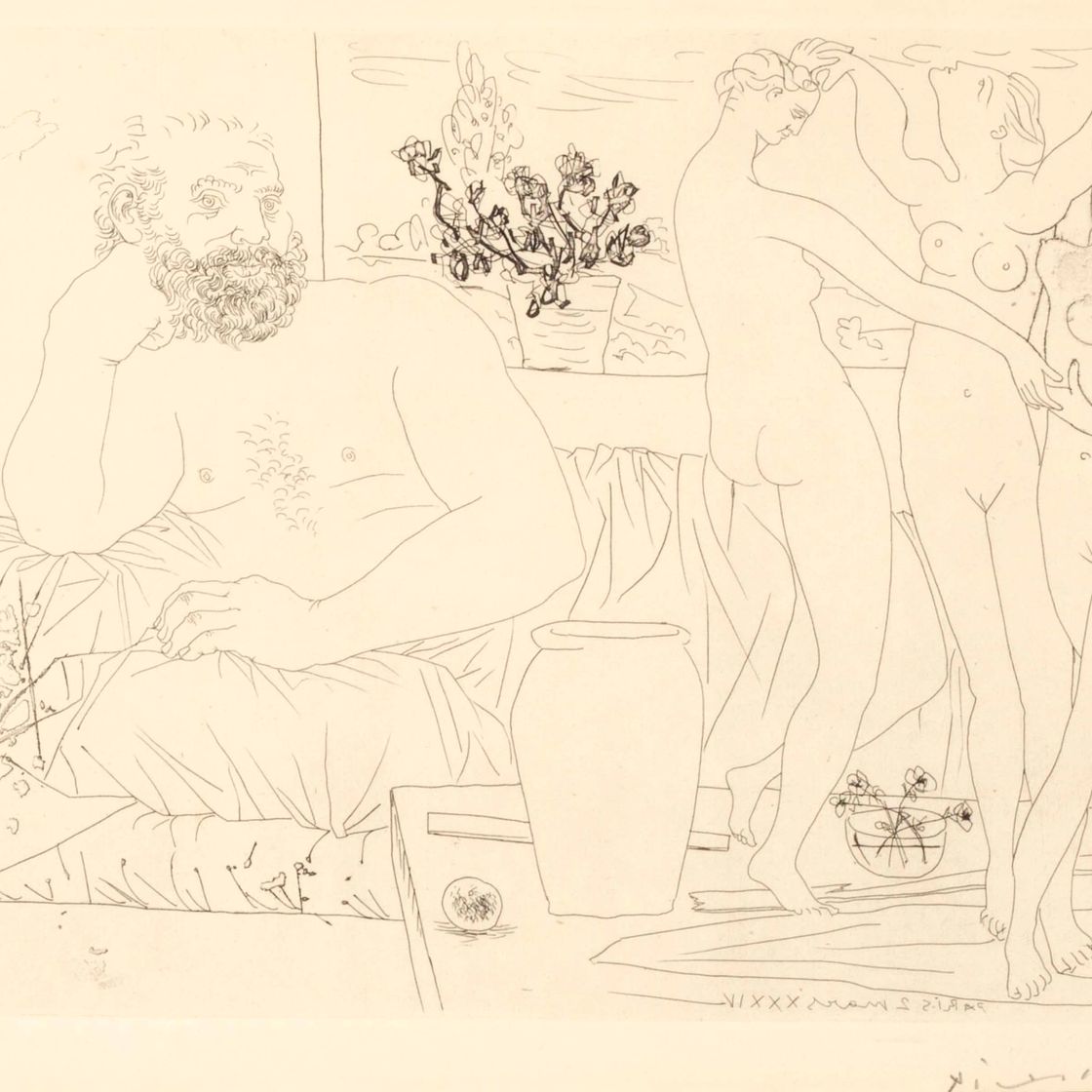 Pablo Picasso — Скульптор и трое танцовщиц из "Ла Сюит Воллар"