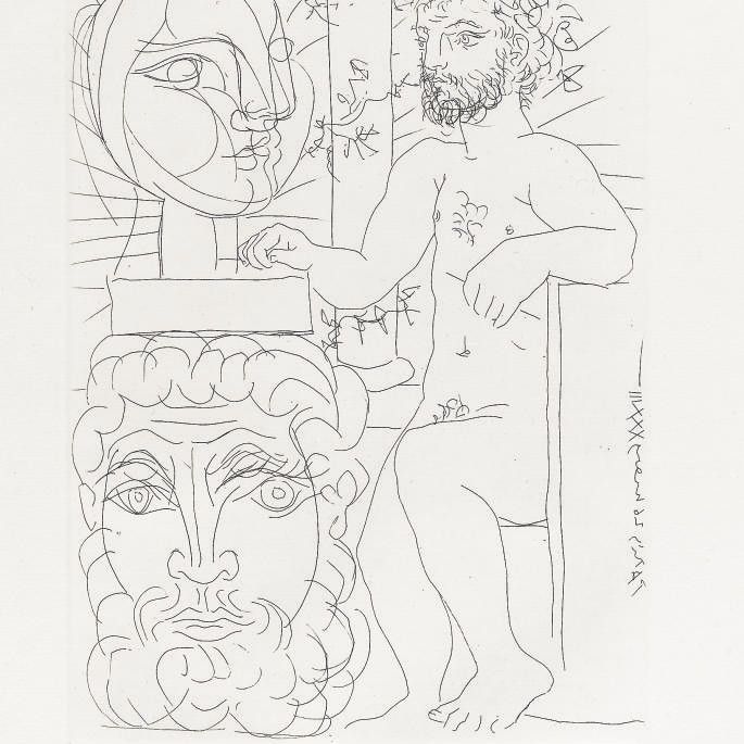 Pablo Picasso — Скульптор и двое скульптуристок наедине, из "Люкса Воллара" (Блох, 157; Баер, 310)