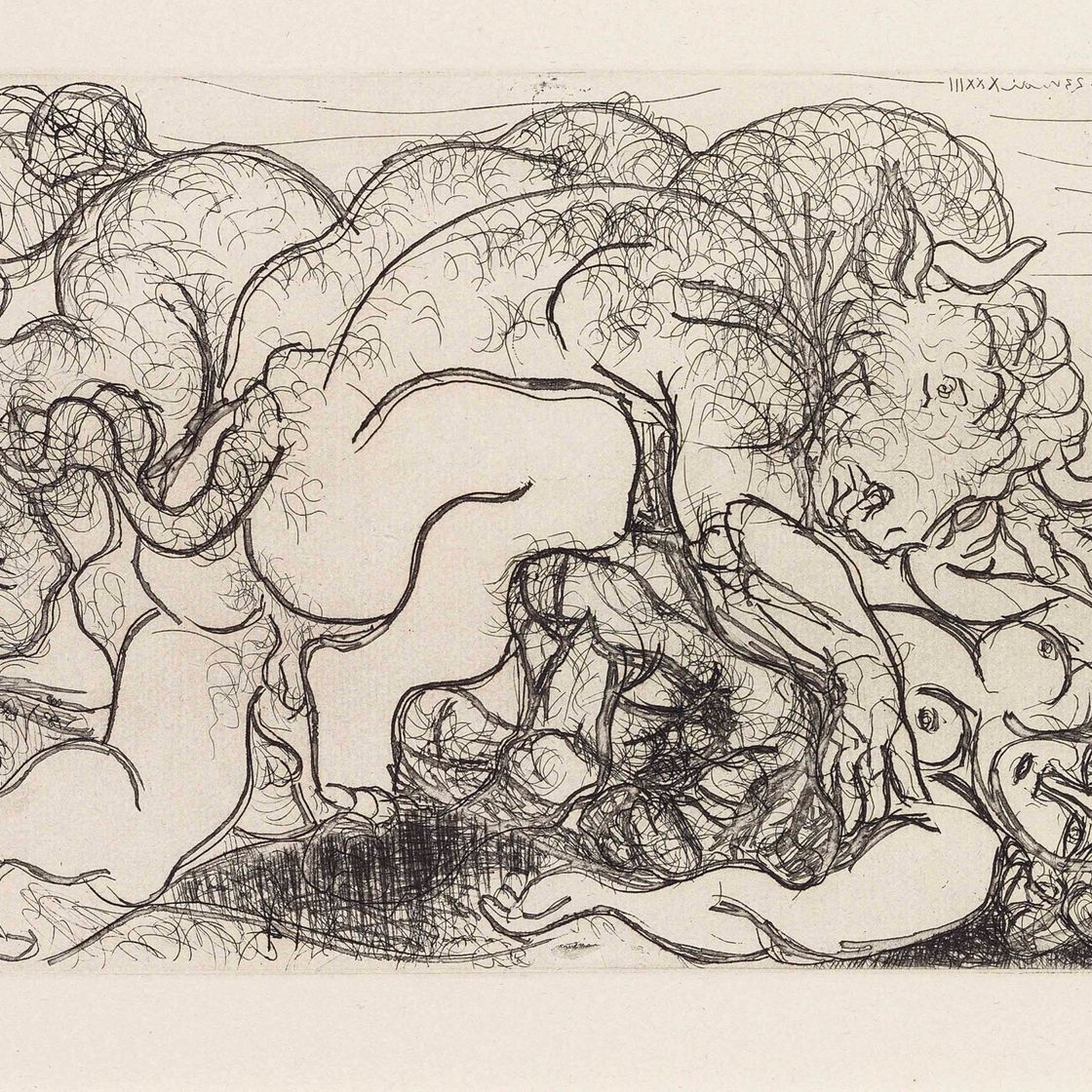 Pablo Picasso — Минотавр, нападающий на амазонку, от: La Suite Vollard (B. 195; Ba. 356)