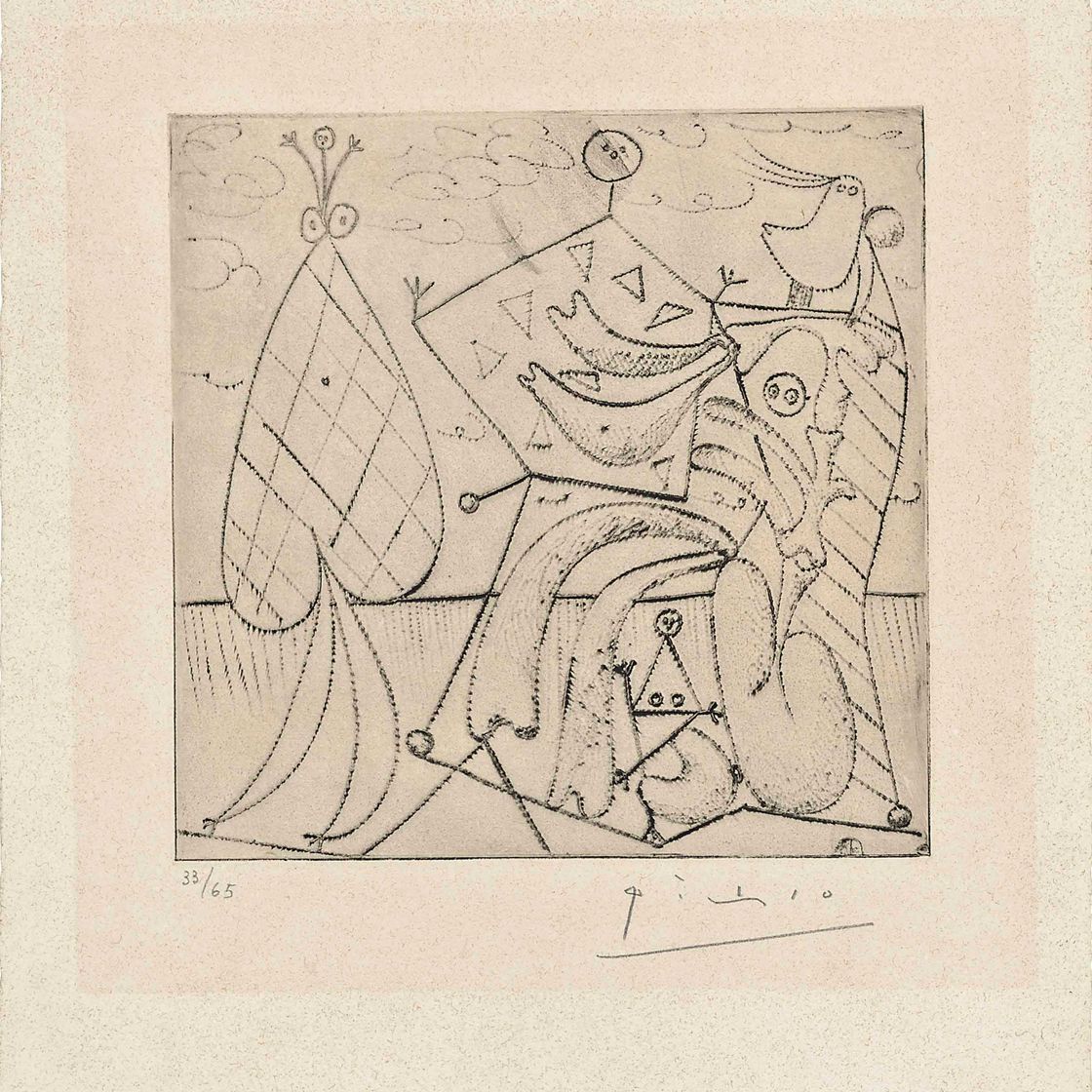 Pablo Picasso — Рисунки сюрреалистов на Берегу Моря (Блок 247)