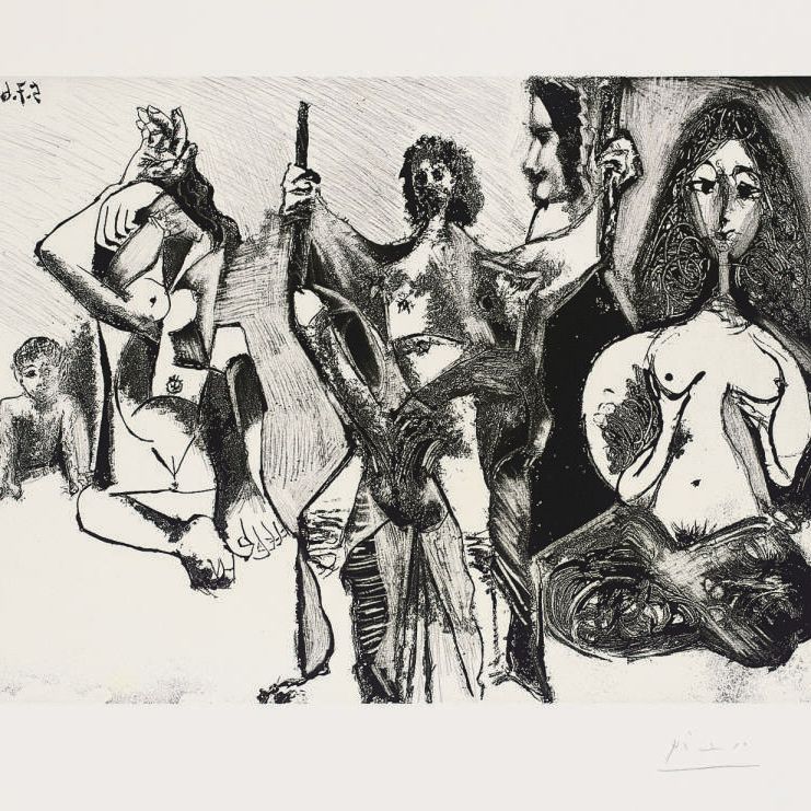 Pablo Picasso — Мужчина-фриз в равновесии, из: Séries 347 (Р. 1681; Ba. 1697 Bb1)