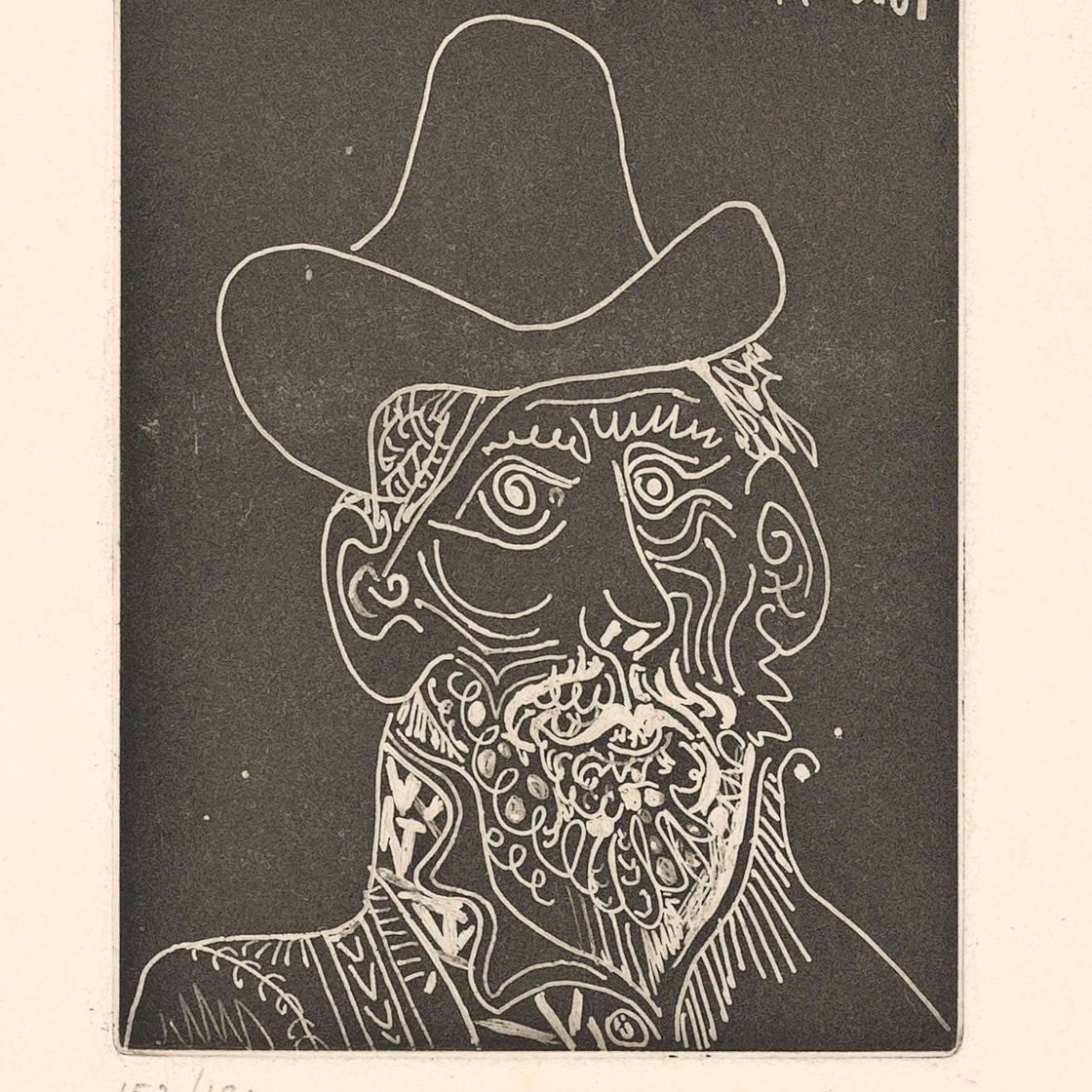 Pablo Picasso — Портрет бородатого мужчины в шляпе (Блох, 2014; Бэр, 1989)