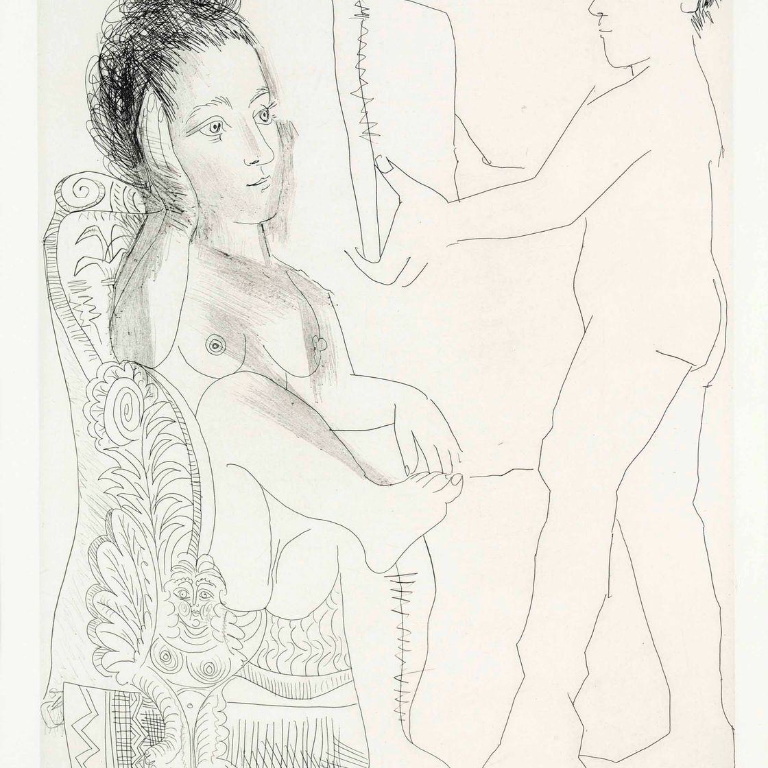 Pablo Picasso — Молодой человек, представляющий мир, или портрет, или молодую женщину, из серии 347