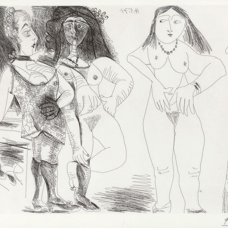 Pablo Picasso — Дега "У детей". "Записка", из серии 156 (Б. 1981; Б. 1991)