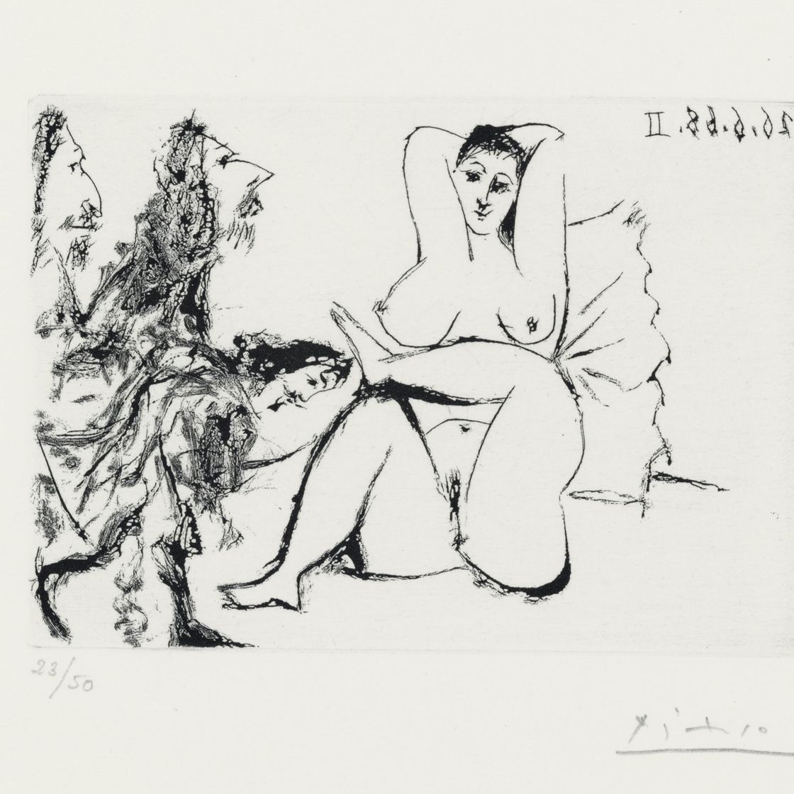 Pablo Picasso — "Трое мушкетеров", "Спасение женщины в огне", из "Сери 347" (р. 1669; Р. 1685)
