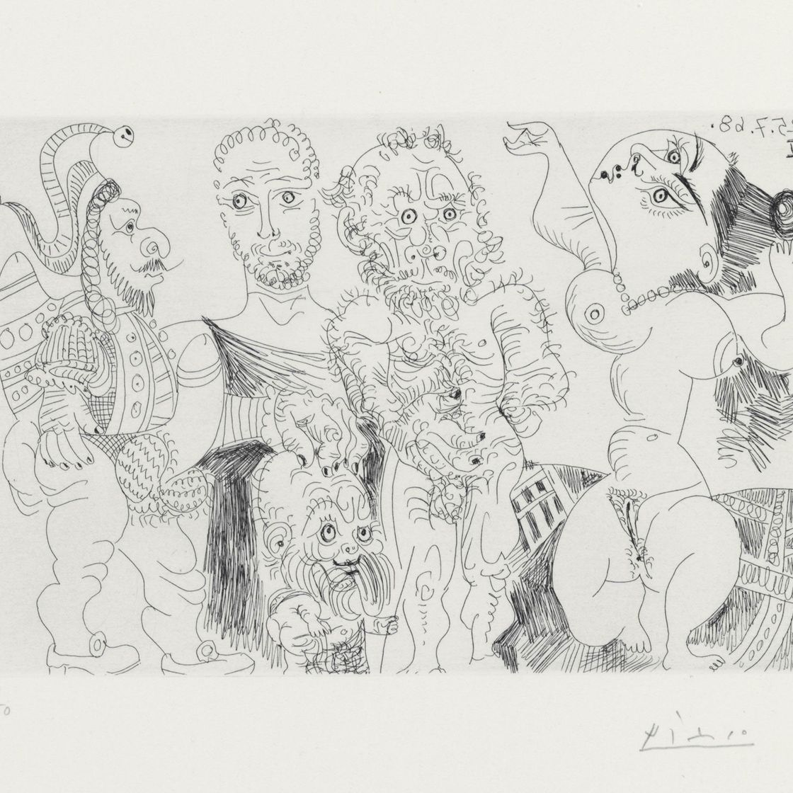 Pablo Picasso — Полишинель и Найн, Ромен и Вьейяр, из серии 347 (р. 1696; Р. 1712)