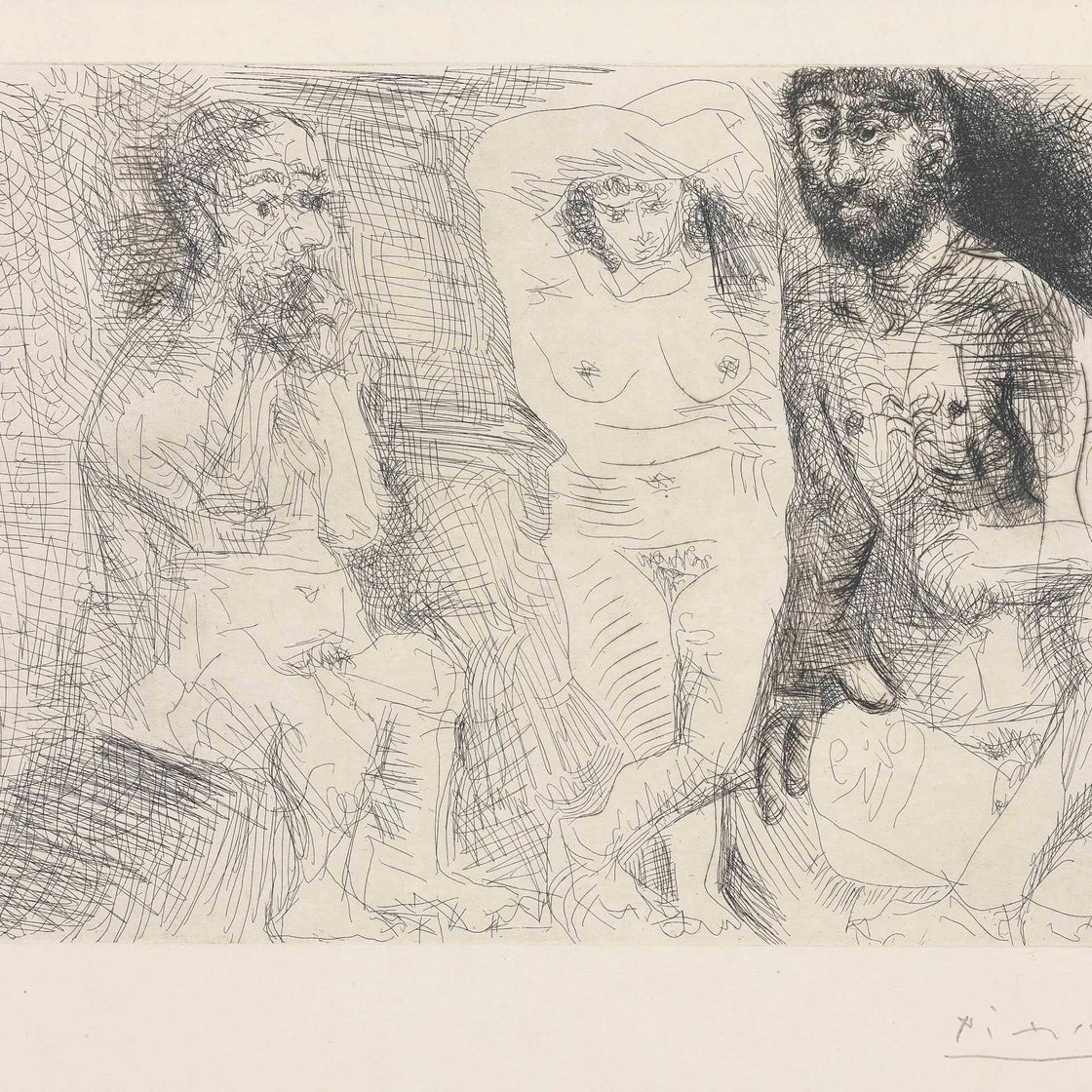 Pablo Picasso — Одна табличка из "Эль Энтьерро дель Конде де Оргаз" (1467 г. до н.э.; ср. С. Книги 146)