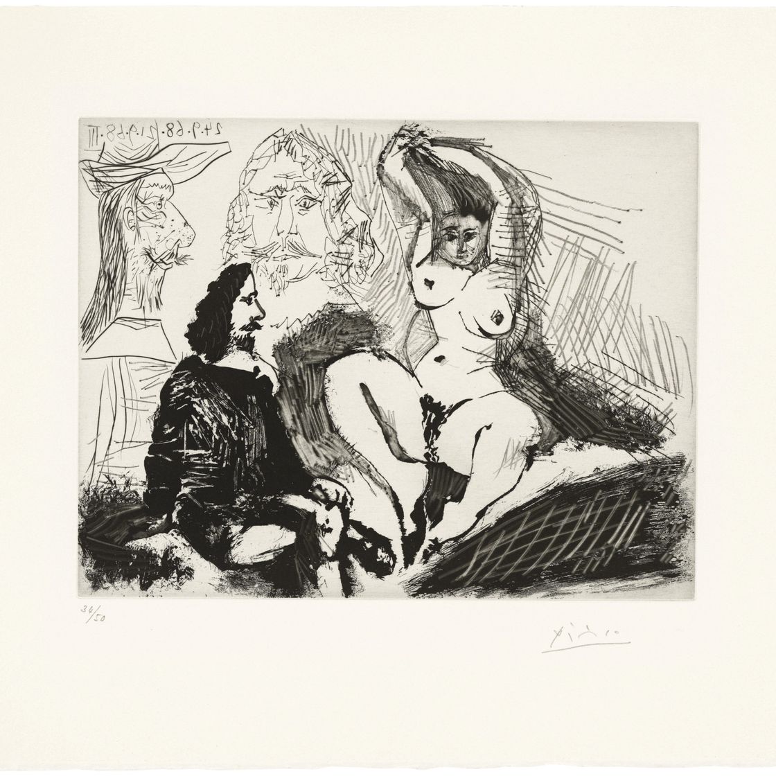 Pablo Picasso — Мужская прическа для единственной женщины, натуральная кожа, ягодицы, два цвета, от: La Série 347