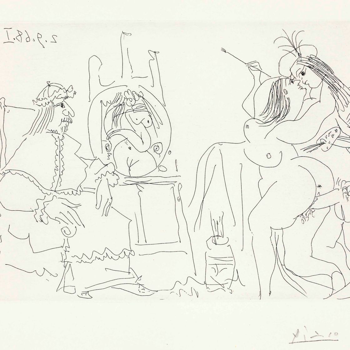 Pablo Picasso — Рафаэль и ла Форнарина. X, из "Ла Сере", 347