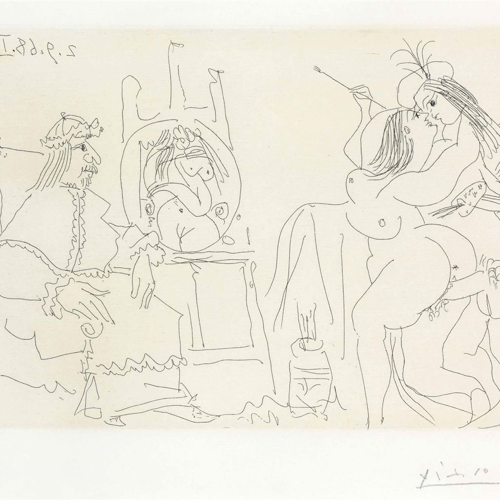 Pablo Picasso — Рафаэль и Форнарина IX: "Папа как свершившийся факт", из серии 347