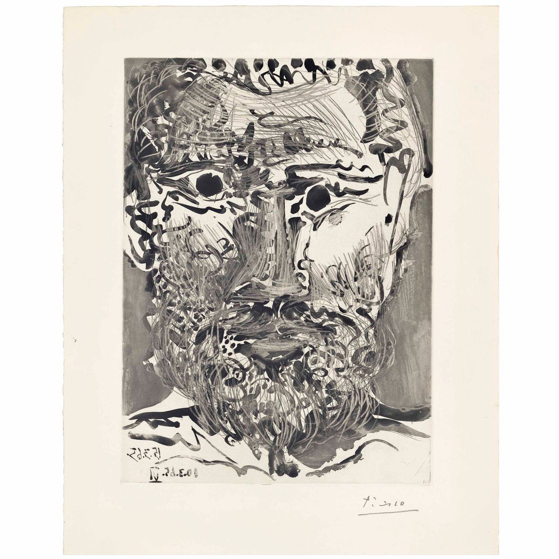 Pablo Picasso — Тет-а-тет с человеком барбу.II: Одна тарелка из коллекции "Сейбл Муван" (Блох, 1189; Бэр, 1158; см. книги Крамера, 136).
